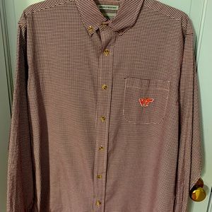 Virginia Tech men’s plaid long sleeved  shirt